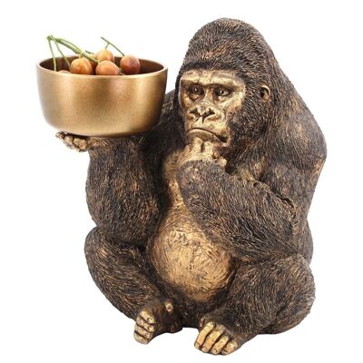 Figurine orang-outan avec assiette