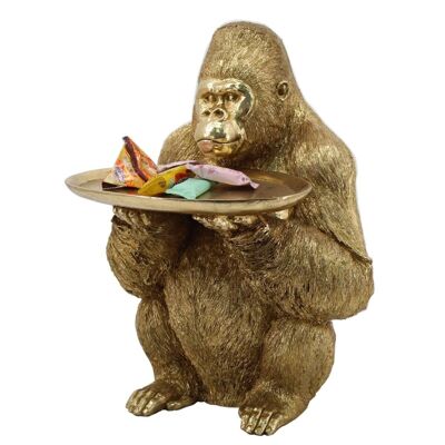 Figurine de gorille avec assiette