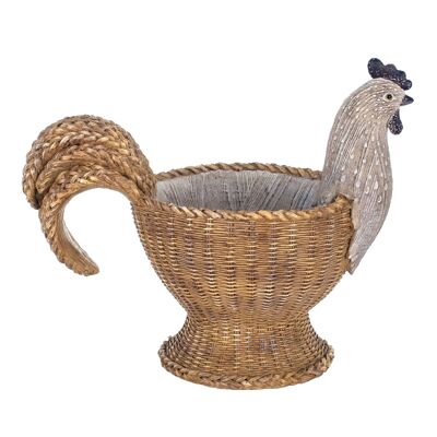 basket with rooster