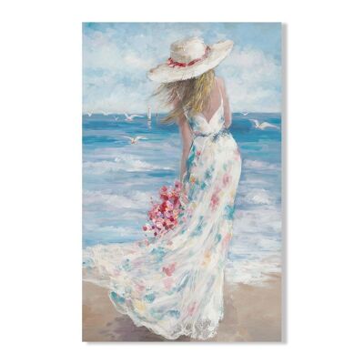 Pittura della spiaggia della donna