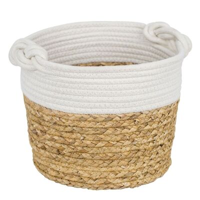Rattan basket with handles