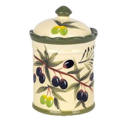 Sugar jar with olives