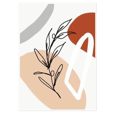 Abstract Botanical Shapes Art Print 50x70cm