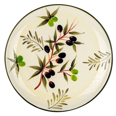 Runder Teller mit Oliven