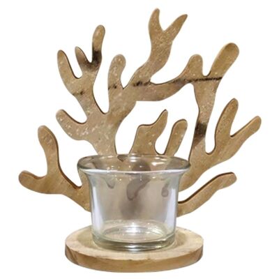 Figure candle holder coral