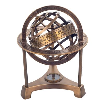 Armillarglobus mit Kompass