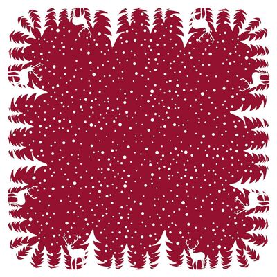 Christmas tablecloth Marvin in Bordeaux from Linclass® Airlaid 80 x 80 cm, 20 pieces