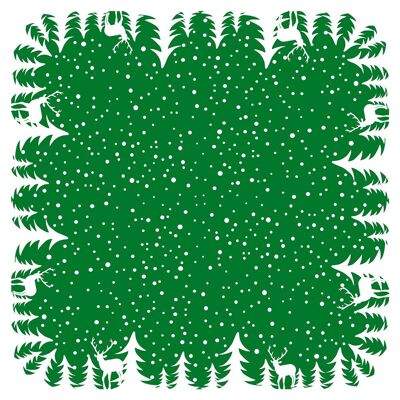 Mantel navideño Marvin en verde de Linclass® Airlaid 80 x 80 cm, 20 piezas
