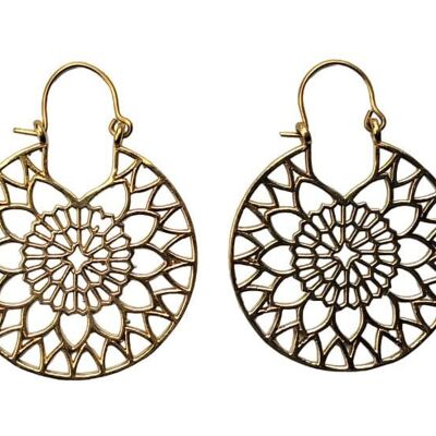 Wunderschöne Vintage-Ohrringe aus Messing im Mandala-Design