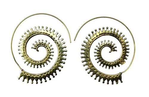 Spiral Traditional Design Brass Hoop Attractive Earrings