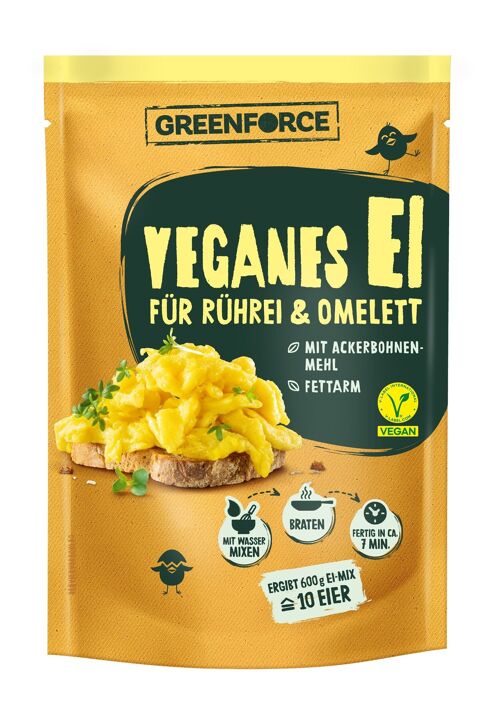 Veganes Ei | pflanzliches Ei-Ersatz Pulver von GREENFORCE 100g | perfekt für Rührei & Omelette | Proteinreich, Glutenfrei & Vegan