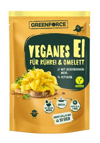 Oeuf végétalien | poudre de substitut d'œuf à base de plantes de GREENFORCE 100g | parfait pour les œufs brouillés et les omelettes | Riche en protéines, sans gluten et végétalien 1