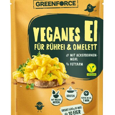 Veganes Ei | pflanzliches Ei-Ersatz Pulver von GREENFORCE 100g | perfekt für Rührei & Omelette | Proteinreich, Glutenfrei & Vegan