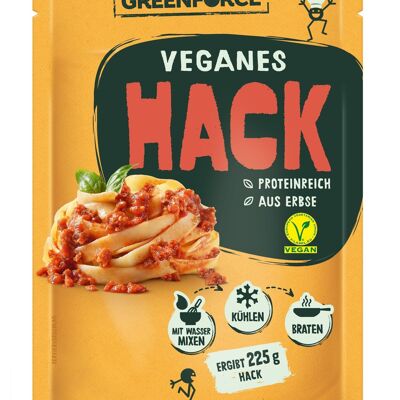 Vegan hack | Meat substitute from GREENFORCE 75g | plant-based minced meat powder perfect for Bolognese & Chili Sin Carne | High in protein, gluten free & vegan made from peas