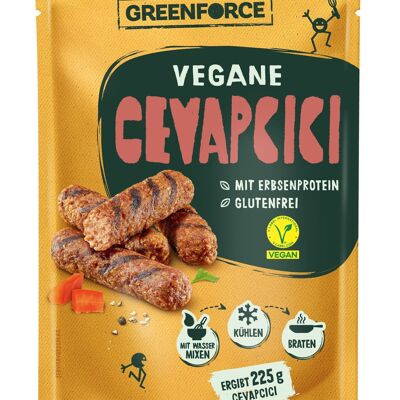 Cevapcici veganos | Sustituto de carne de GREENFORCE 75g | Cevapcici vegetal en polvo a base de guisantes | Sin gluten, rico en proteínas y vegano elaborado con guisantes.