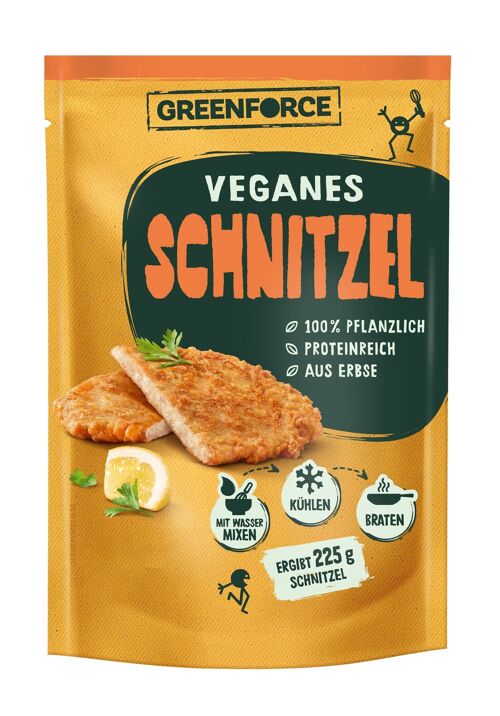 Vegane Schnitzel | Fleischersatz von GREENFORCE 75g | pflanzliches Schnitzel Pulver auf Erbsenbasis | Glutenfrei, Proteinreich & Vegan aus Erbsen