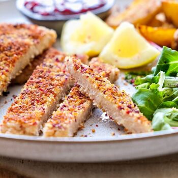 Escalopes végétaliennes | Substitut de viande de GREENFORCE 75g | poudre d'escalope de légumes à base de petits pois | Sans gluten, riche en protéines et végétalien à base de pois 4