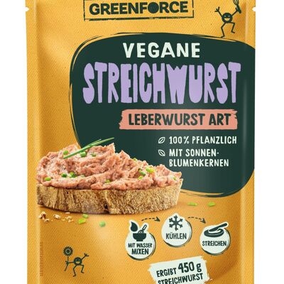 Vegan spreadable sausage liverwurst style | Meat substitute from GREENFORCE 100g | Vegetable spreadable sausage powder based on peas | High in protein & vegan from peas