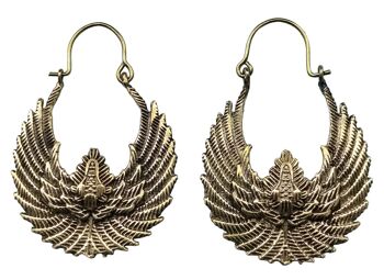 Boucles d'oreilles en laiton pour femme Mythical Bird Tribal Vintage Hoop 1