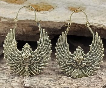 Boucles d'oreilles en laiton pour femme Mythical Bird Tribal Vintage Hoop 2