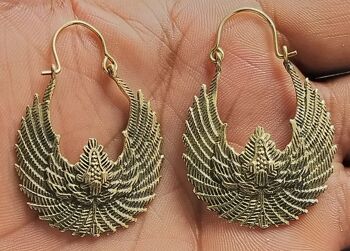 Boucles d'oreilles en laiton pour femme Mythical Bird Tribal Vintage Hoop 4