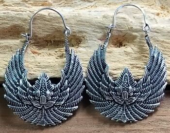 Boucles d'oreilles en laiton pour femme Mythical Bird Tribal Vintage Hoop 5