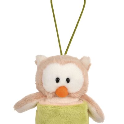 Reversible cuddly toy owl Owluna in the nest green 12cn with