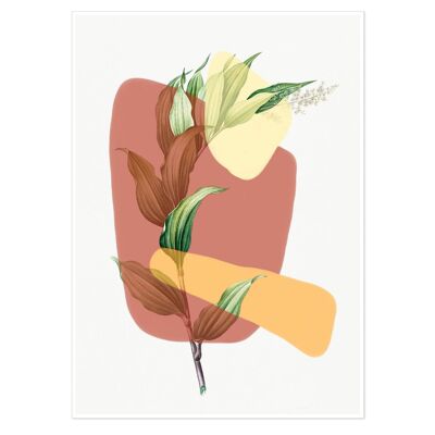 Abstract Leaf Illustration Art Print 50x70cm