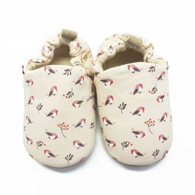 Rouge-Gorge cotton slippers 0-6 months
