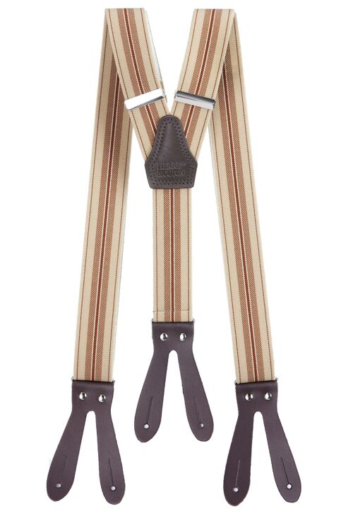 Pierre Mouton Millau Suspender with Leather - Brown