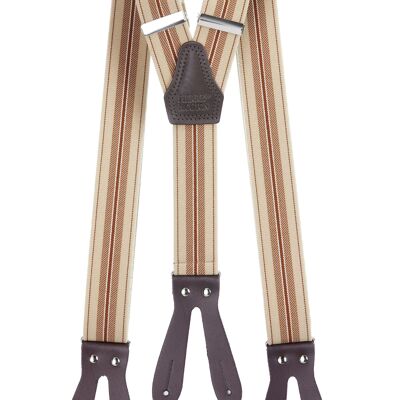 Pierre Mouton Millau Suspender with Leather - Brown