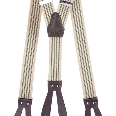 Pierre Mouton Orleans Suspender with Leather Beige