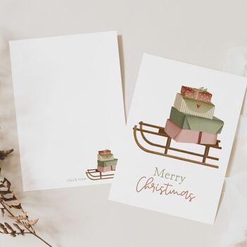 Carte de Noël Sleigh Gifts - Carte postale de Noël Christmas Sleigh 5