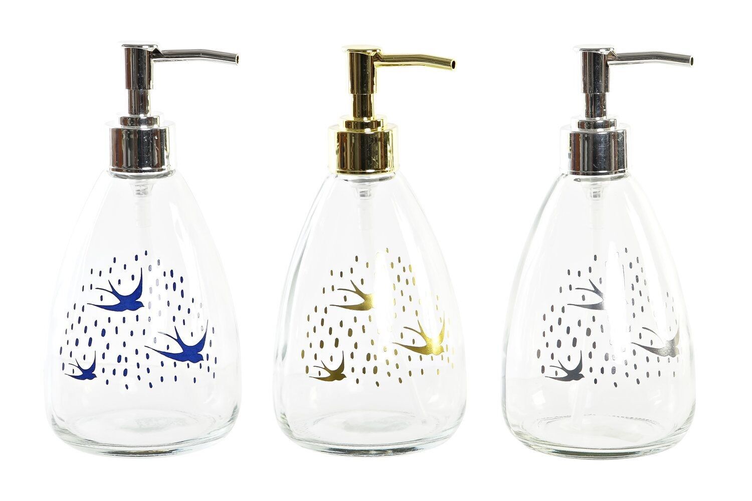 DISPENSER VETRO ABS 9X9X18 350ML 3 ASSORTIMENTI. PB199534