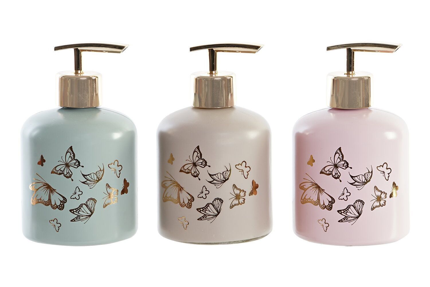 DISPENSER IN VETRO 8X8X14 500ML FARFALLA 3 ASSORTIMENTI. PB199537