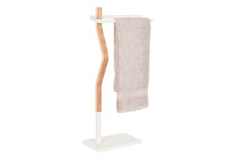 PORTE SERVIETTE ACIER BOIS 43,5X20X85 BLANC PB199672 4