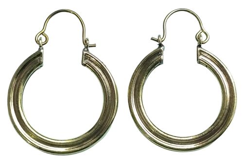 Small Simple Round  Tribal Women's Brass Hoop Earrings