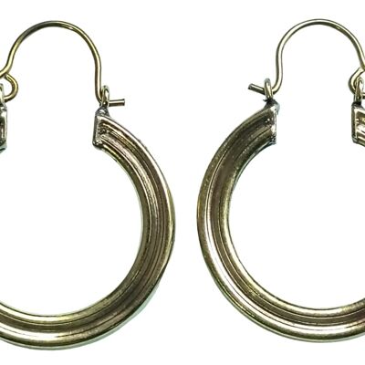 Small Simple Round  Tribal Women's Brass Hoop Earrings