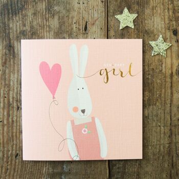 NB22 Gold Foiled Baby Bunny Girl Carte 3