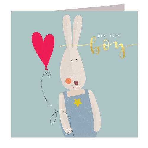 NB23 Gold Foiled Baby Bunny Boy Card