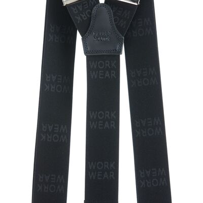 Work Wear Suspender Black with clips