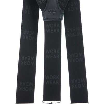 Work Wear Suspender Black with clips