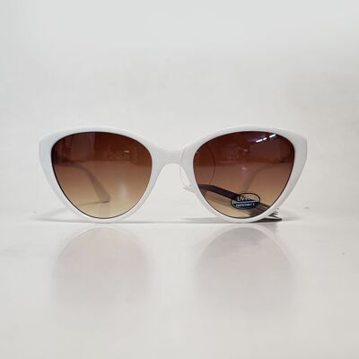 White Visionmania sunglasses with brown lenses