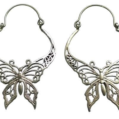 Jolies boucles d'oreilles créoles en laiton pour femmes papillon doréBoucles d'oreilles