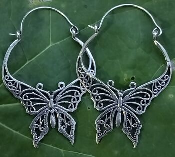 Jolies boucles d'oreilles créoles en laiton pour femmes papillon doréBoucles d'oreilles 2