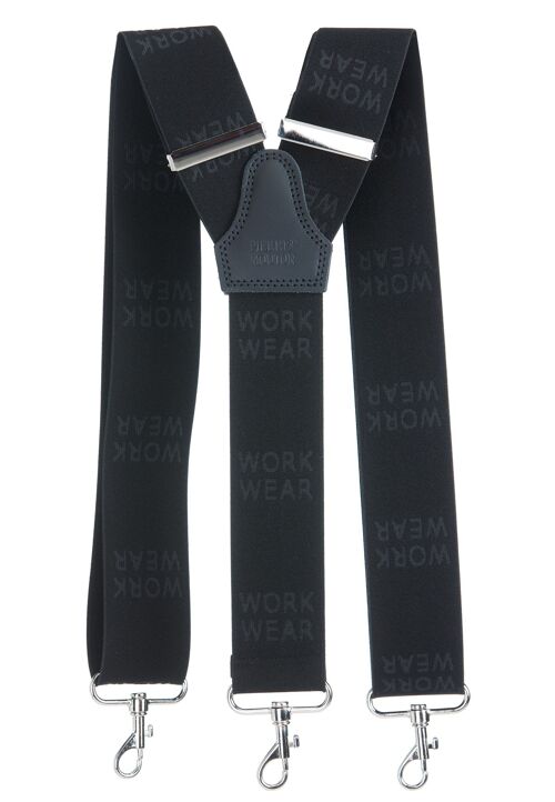 Work Wear Suspender Black with hooks