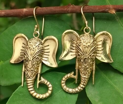 Big-Sized Elephant Trunk  Women's Brass Dangle Earrings