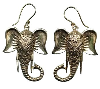 Boucles d'oreilles pendantes en laiton pour femme en trompe d'éléphant de grande taille 4