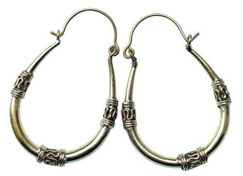 Elegant Designed Oval Shaped Tube Brass Hoop Earrings