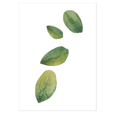 Beech Watercolour Leaves Art Print 50x70cm